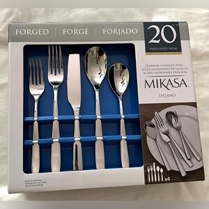 Mikasa Delano 20-Piece Flatware Forged Premium Stainless Cutlery Silverware